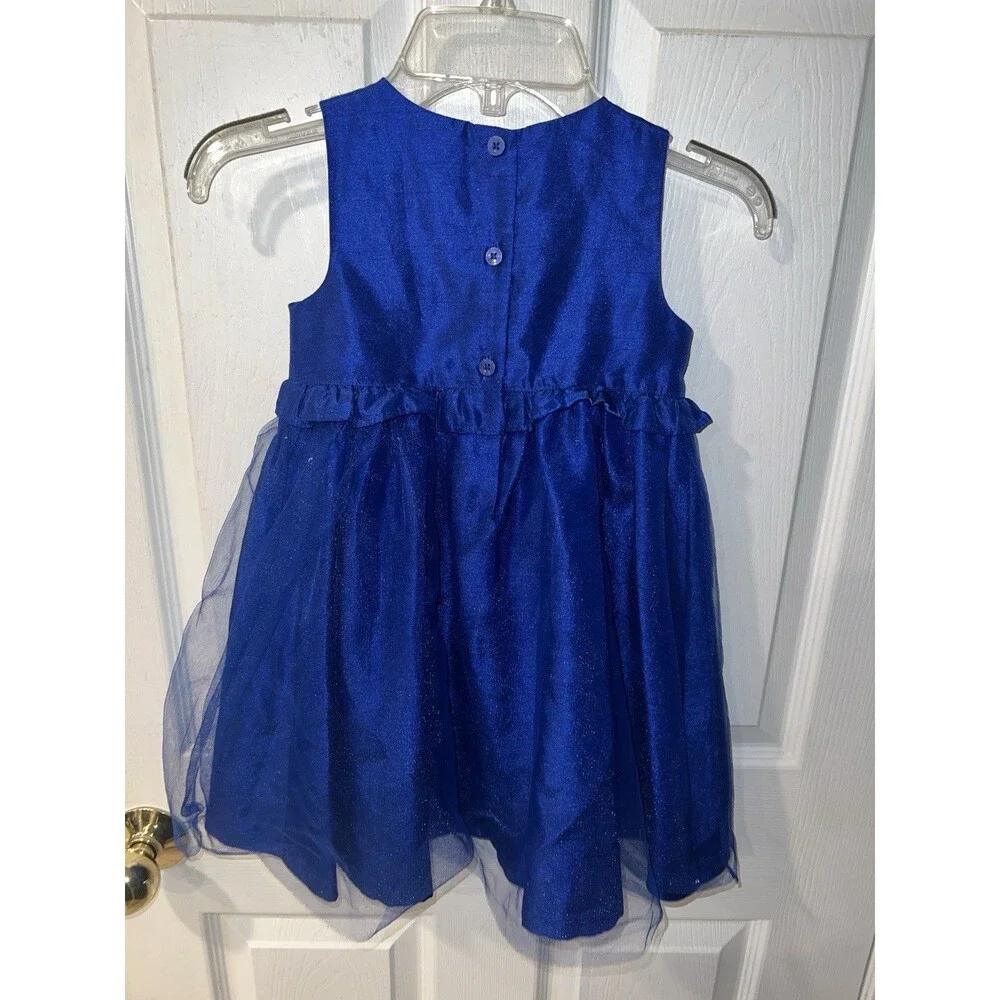 Gymboree Dress Toddler Girls 3T Best in Blue Gem Tulle Event Wedding Birthday